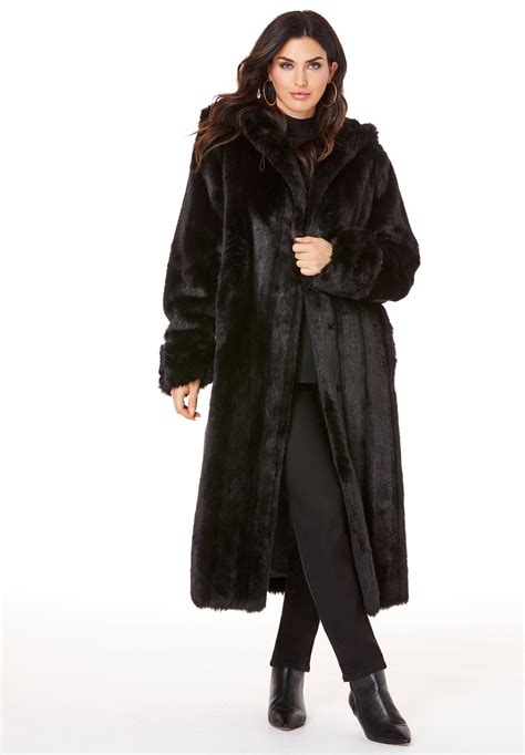 Full Length Faux Fur Coat With Hood Fullbeauty Outlet