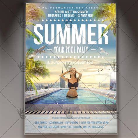 Summer Pool Party Premium Flyer Psd Template Psdmarket