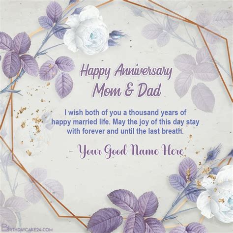 Happy Marriage Anniversary Wishes With Name For Parents Badezimmer