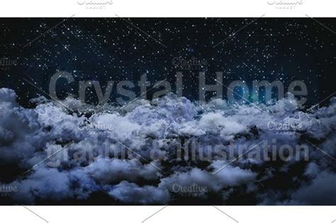 3d Animation Cloudy Night Sky Fallin Background Graphics ~ Creative
