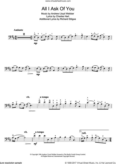 Free sheet music preview of the phantom of the opera for flute solo by andrew lloyd webber. Download and Print All I Ask Of You (from The Phantom Of The Opera) sheet music for cello solo ...
