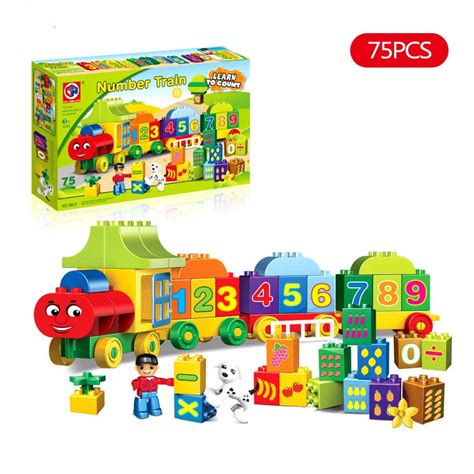 75pcs Number Train Building Blocks Education Number Bricks Toys For