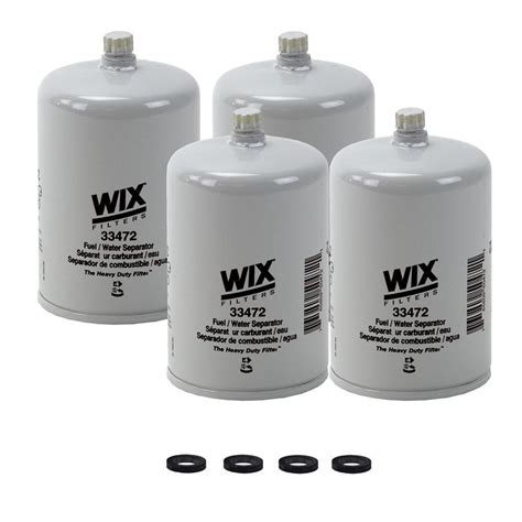 Wix 33472 Fuel Water Separator Filter Spin On Heavy Duty 4 Pieces