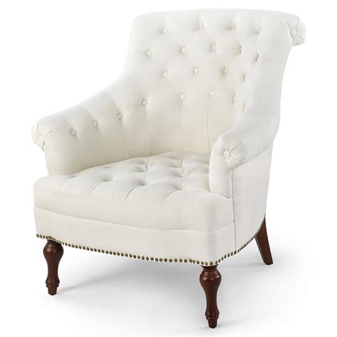 1.2.2 best accent chairs for living room. Francois French Country Elegant White Club Accent Armchair in 2020 | Tufted club chairs, Club ...