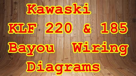 Our used parts will offer you big savings while you're at it. KLF 185 & 220 Bayou Wiring Diagrams - YouTube