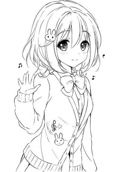 Anime Girl Kawaii Coloring Page Free Printable Coloring