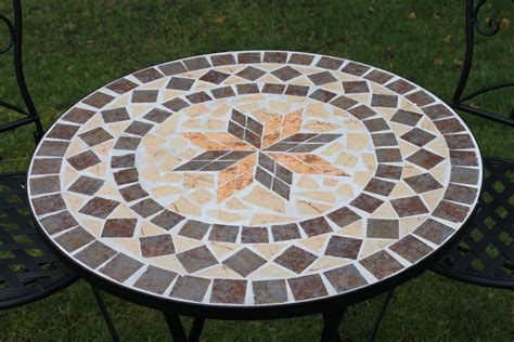 Tuscany Mosaic Style Bistro Outdoor Garden Table 60cm Round Amazon