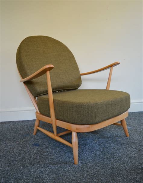 Vintage Ercol 203 Windsor Chair In Soft Green Etsy