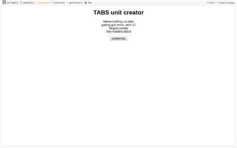 Tabs Unit Creator ― Perchance Generator