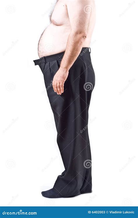 Fat Man Stock Image Image Of Shape Line Lifestyle Jeans 6402003