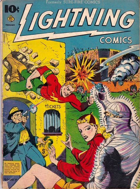 Lightning Comics Comic Book Covers Vintage Comic Books Golden Age