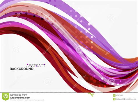 Vector Color Wave Lines With Dotted Effect On Light Background Stock