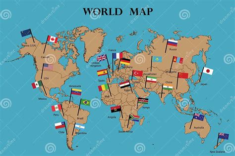World Map And World Flag Stock Vector Illustration Of Geographic