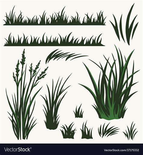 Green Grass Vintage Collection Royalty Free Vector Image