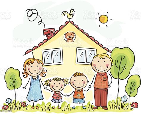 The ford family haus provides a wonderful place for a family to enjoy fredericksburg. Familie Haus Stock Vektor Art und mehr Bilder von Baum ...