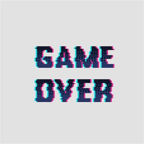 Premium Vector Glitch Game Over Text In Pixel Art Style