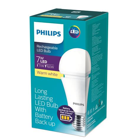 Philips 7w Led E27 700 Lumen Warm White Battery Backup Bulb Bunnings