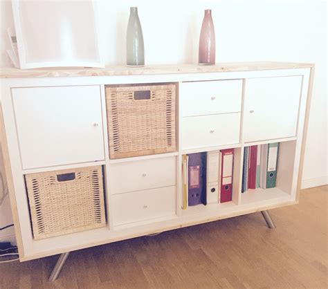 Ikea hack: - kallax shelf - capita console feets - wood | Ikea