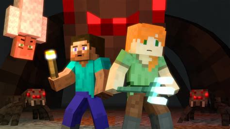 The Mutant Spider Alex And Steve Life Minecraft Animation Youtube