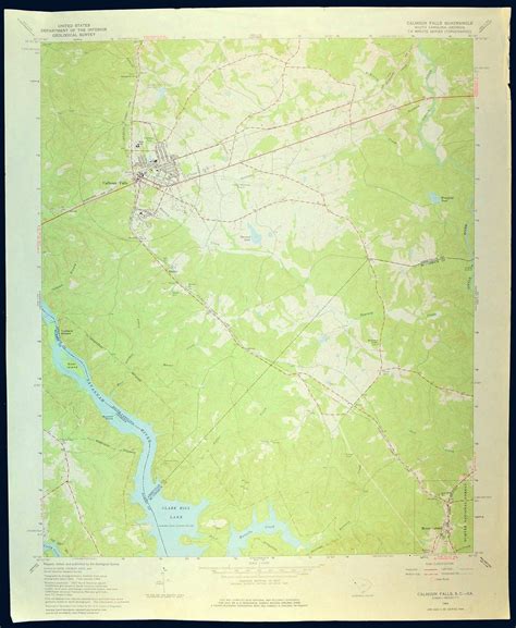 Calhoun Falls Map Of Clarks Hill Lake South Carolina Art Print Etsy