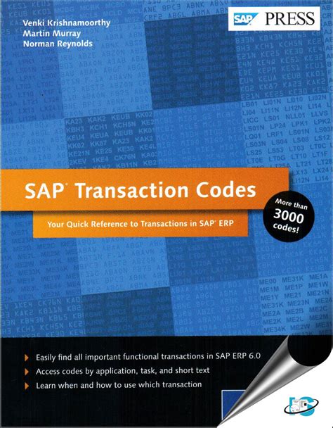 sap transaction codes your quick reference to transactions in sap erp martin murray norman