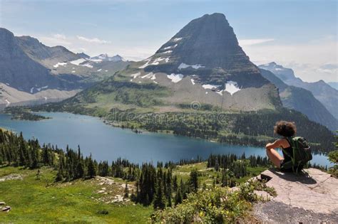 Hidden Lake Trail Glacier National Park Montana Usa Editorial Photo