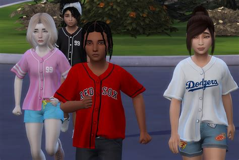 Kids Baseball Jersey For The Sims 4 Sims 4 Kids Baseball Sims