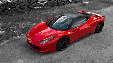 Wallpaper Selective Coloring Red Cars Sports Car Coupe