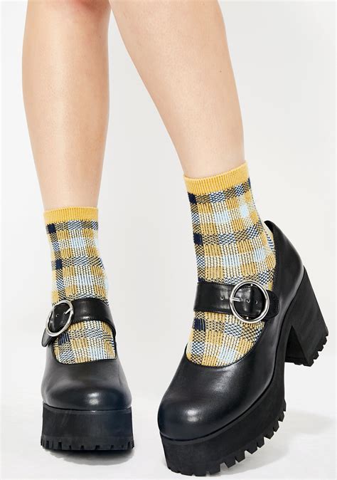 Bee Teenage Tycoon Plaid Socks – Dolls Kill