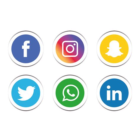 Social Media Icons Set Png And Vector Social Media Icons Social