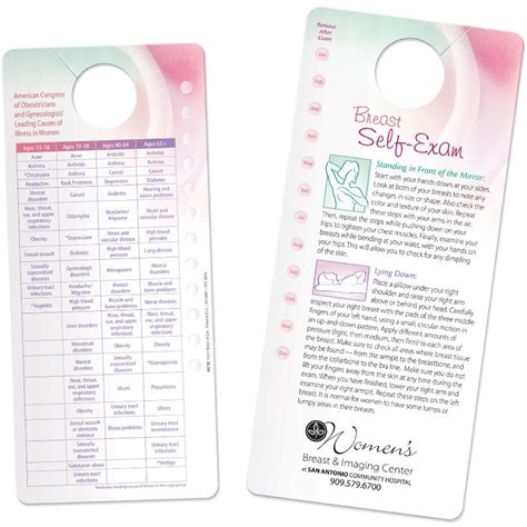 Customized Breast Self Exam Shower Cards Health And Wellness