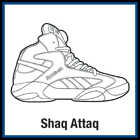 Reebok Shaq Attaq Sneaker Coloring Pages Created By Kicksart