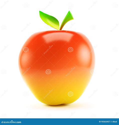 Red Apple Isolated On White Background Stock Illustration