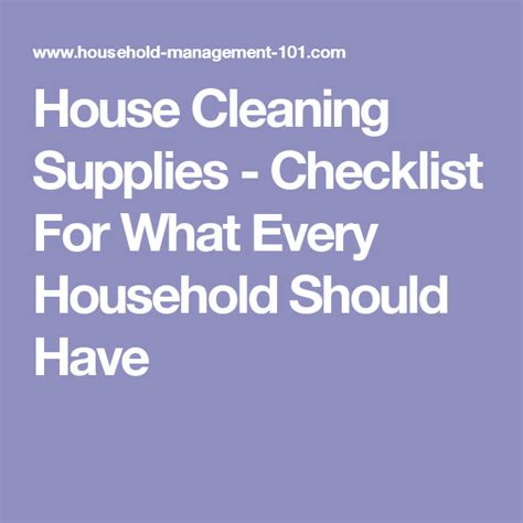 House Cleaning Supplies And Equipment Checklist What You Need For Your Home Clean House