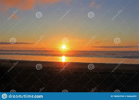 Awesome Sunset At Muriwai Beach Stock Photo Image Of Environment