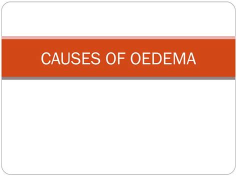 Causes Of Edema Ppt