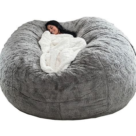 Microsuede Ft Foam Giant Bean Bag Memory Living Room Chair Lazy Sofa Soft Cover Ebay