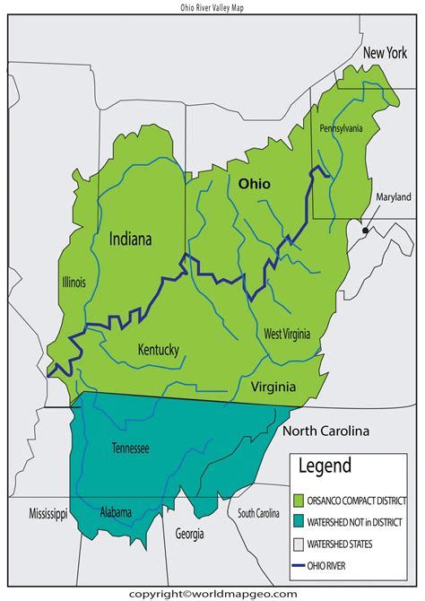 Ohio River Map Where Ohio River Valley Is Located