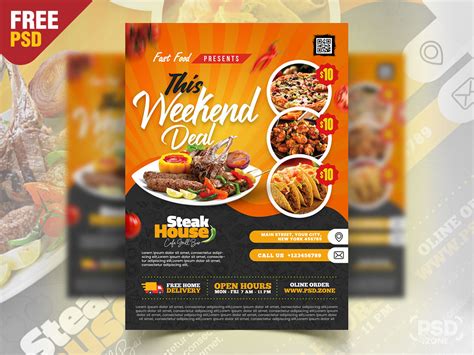 Food Menu And Restaurant Flyer Psd Template Psd Zone