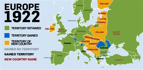 1918 Map Of Europe Central Map