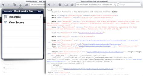 Comment voir le code source d'une page web depuis Safari mobile (iPhone