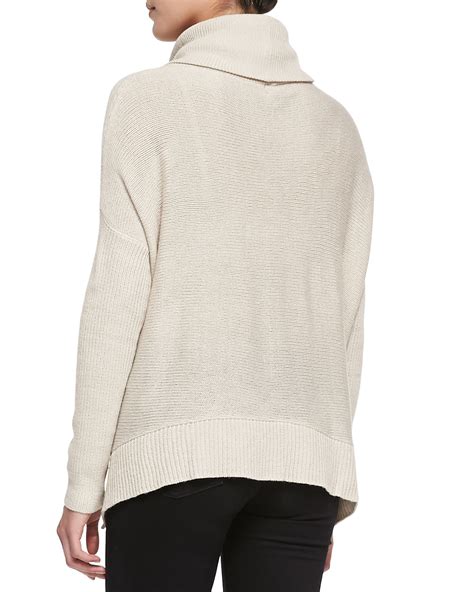 Oversized Knit Turtleneck Sweater Oatmeal