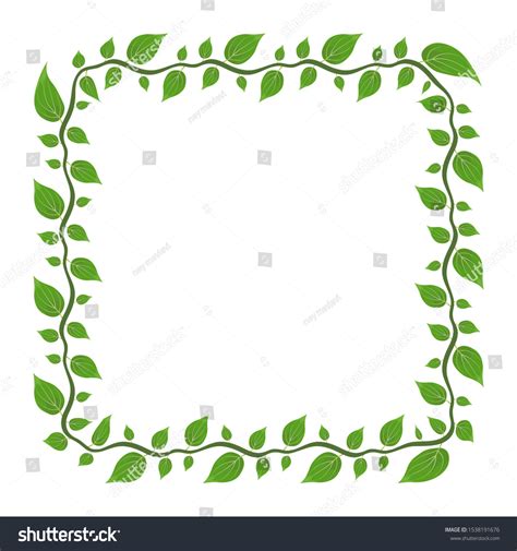Leaf Shape Floral Border Green Leaf Stock Vector Royalty Free