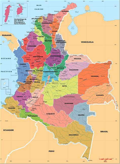 Mapa De Colombia Con Regiones