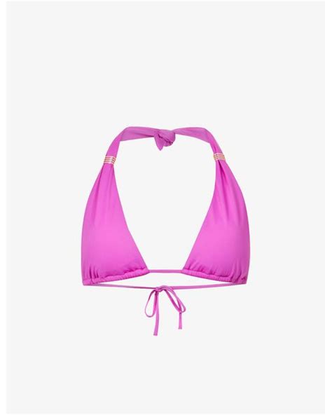 Melissa Odabash Synthetic Grenada Halterneck Bikini Top In Pink Lyst
