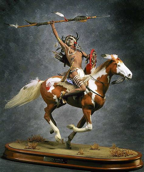 Full Length Color Image Of Mounted Lakota Warrior By George Stuart