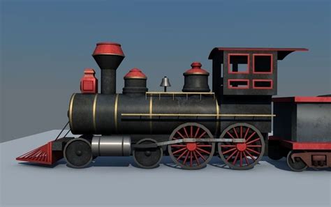 3d Model Low Poly Steam Engine Train Vr Ar Low Poly Obj 3ds Fbx C4d
