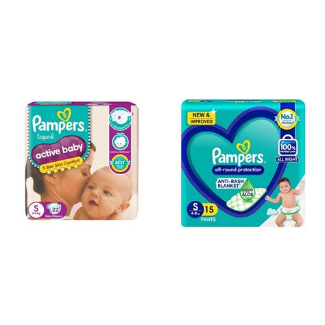 Buy Pampers Active Baby Taped Diapers Small Size Diapers S 22 Count