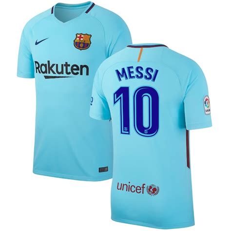 Lionel Messi Barcelona Nike 201718 Away Replica Jersey Blue