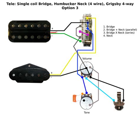 Tele wiring diagram 2 tapped pickups 1 push pull guitar. Humbucker Wiring Diagram 3 Way Switch Telecaster ...